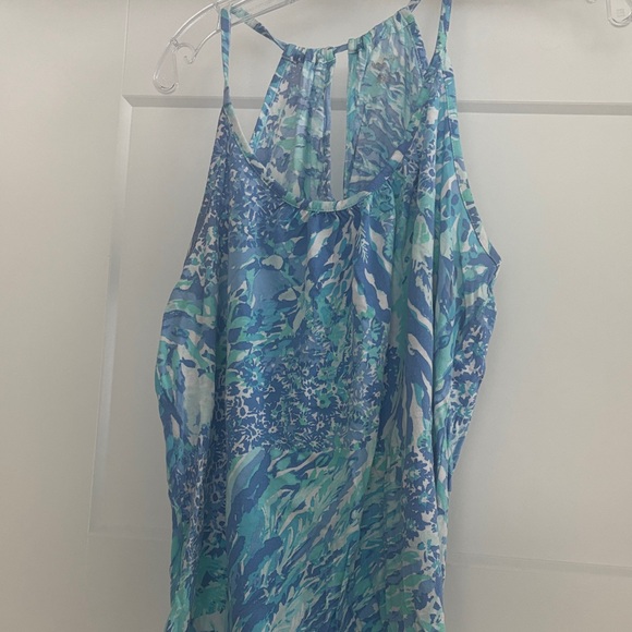 Lilly Pulitzer Tops - Lilly Pulitzer Aqua and White Patterned Top